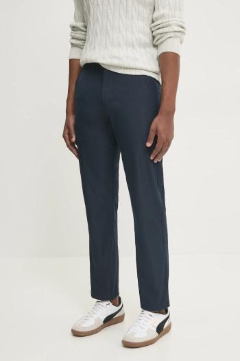 Nohavice Abercrombie & Fitch pánske, tmavomodrá farba, rovné, KI130-4101