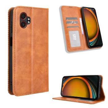 BUSINESS Peňaženkový kryt pre Samsung Galaxy Xcover 7 Pro hnedý