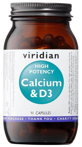 VIRIDIAN High Potency Calcium & D3 (Vápník s vitamínom D3) 90 kapsúl