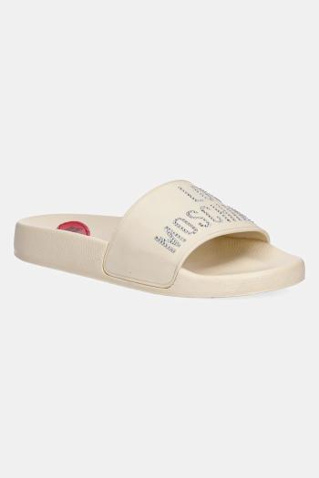 Šľapky Love Moschino dámske, béžová farba, JA28122G1MI13110