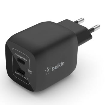 Belkin BOOST CHARGE™ Duálna 45W USB-C Power Delivery GaN PPS nástenná nabíjačka, čierna