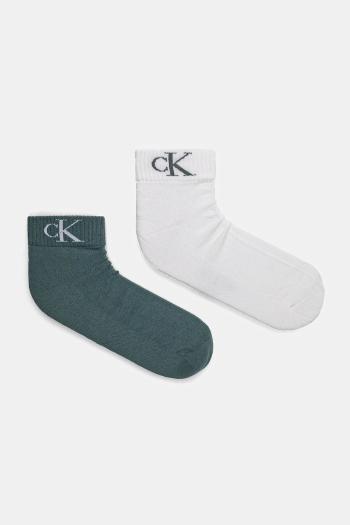 Ponožky Calvin Klein Jeans 2-pak pánske, zelená farba, 701228805