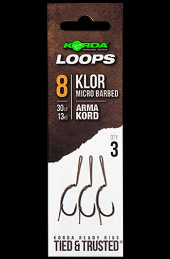 Korda hotové montáže loop rigs klor - háček 8 nosnost 30 lb