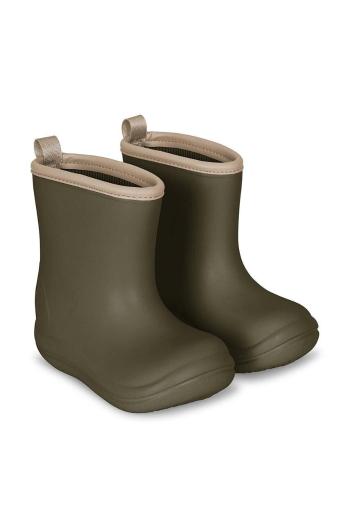 Detské gumáky Konges Sløjd LUC LIGHTWEIGHT RAIN BOOT zelená farba, KS100359