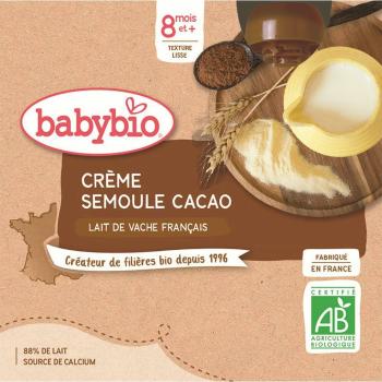 BABYBIO kapsička kakaový krém s krupičkou 4x85 g