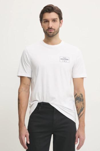 Bavlnené tričko Tommy Hilfiger pánske, biela farba, s potlačou, MW0MW37454