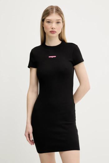 Šaty Tommy Jeans čierna farba, mini, priliehavé, DW0DW21186