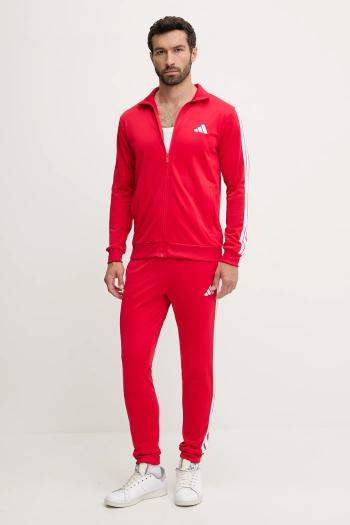 Tepláková súprava adidas M 3S TR TT TS pánska, červená farba, JX8731