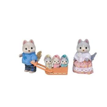 Sylvanian Family Rodina Husky s trojčatami (5054131056363)