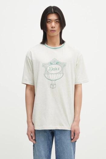 Bavlnené tričko Drôle de Monsieur Le T-Shirt Drule Cup pánske, šedá farba, s potlačou, G-TS234-CO165-GY