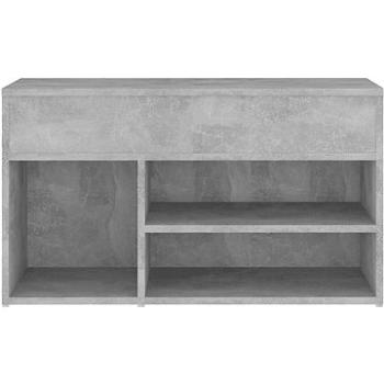 Lavica s botníkom betónovo sivá 80 × 30 × 45 cm drevotrieska, 808751