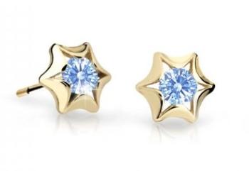 Cutie Jewellery Zlaté detské náušnice C2159-30-X-1 svetlo modrá