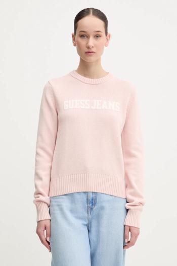 Bavlnený sveter Guess Jeans ružová farba, W4BR10 Z3HM1