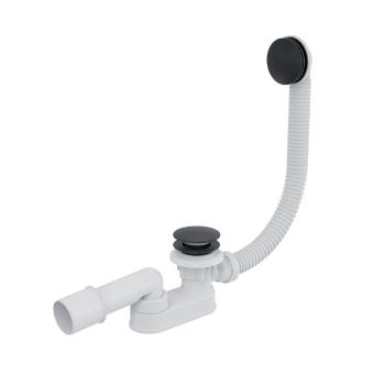 Kielle - Odtokové soupravy Vaňová odtoková a prepadová súprava, dĺžka 800 mm, ClickClack, kov, matná čierna 11601014