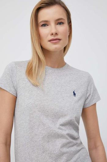 Bavlnené tričko Polo Ralph Lauren dámske, šedá farba, 211898698