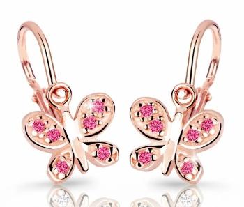 Cutie Jewellery Detské náušnice z ružového zlata C2748-10-X-4 fuchsiová