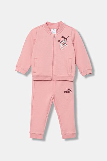 Detská tepláková súprava Puma MINICATS Full-Zip Set FL INF ružová farba, 689732