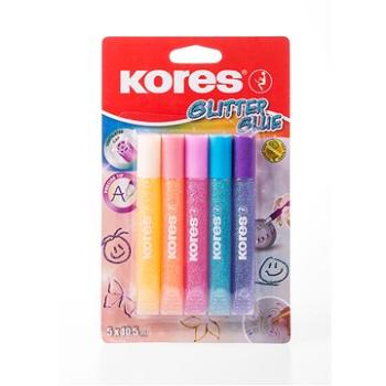 KORES Glitter glue 5 × 10,5 ml, pastel (9023800750013)