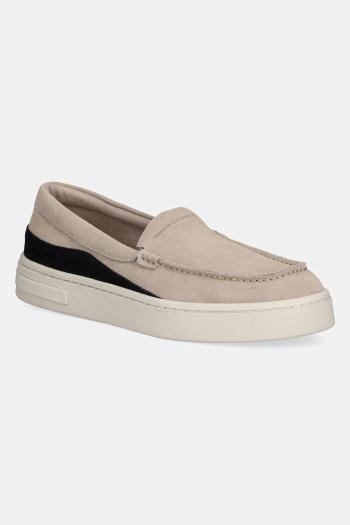 Kožené mokasíny Armani Exchange béžová farba, XUY011 XV868 U644