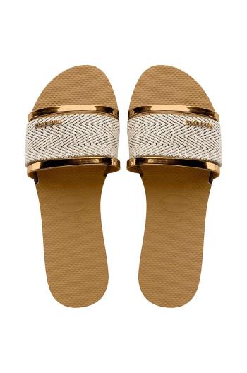 Šľapky Havaianas YOU TRANCOSO PREMIUM dámske, zlatá farba, 4146063.1856