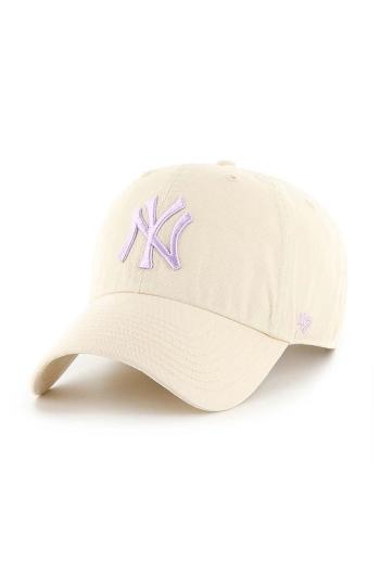 Šiltovka 47 brand MLB New York Yankees béžová farba, s nášivkou, B-NLRGW17GWS-NTP