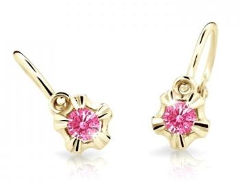 Cutie Jewellery Zlaté detské náušnice C2158-10-X-1 fuchsiová