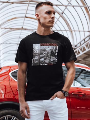 Pánske tričko s potlačou čiernej farby Dstreet RX5464