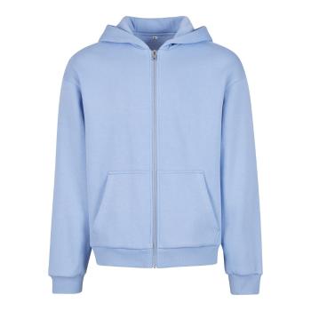 Build Your Brand Hebká pánska mikina na zips Fluffy - Svetlomodrá | XL