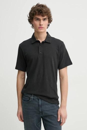 Bavlnené polo tričko Rag & Bone čierna farba, jednofarebné, MBC23FT012CA12