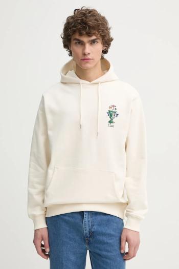 Bavlnená mikina Drôle de Monsieur Le Hoodie Vase pánska, béžová farba, s kapucňou, s nášivkou, F-HO174-CO127-CM