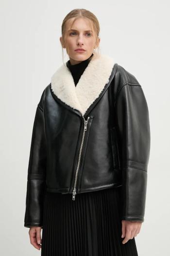 Bunda Stand Studio Leonora Jacket dámska, čierna farba, prechodná, oversize, 66325-9132