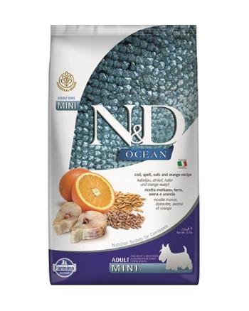 Farmina N&D dog OCEAN (AG) adult mini, codfish, spelt, oats & orange 2,5kg