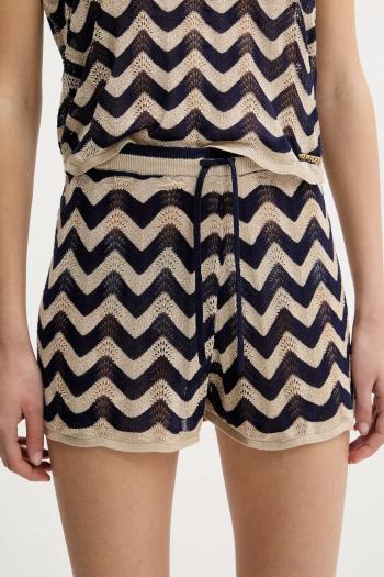 Šortky Superdry tmavomodrá farba, vzorované, vysoký pás, W7110444A-F4Y