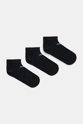 Ponožky Emporio Armani Underwear 3-pak pánske, tmavomodrá farba, EM000550 AF12271