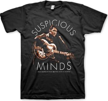 Elvis Presley Tričko Suspicious Minds Unisex Black L