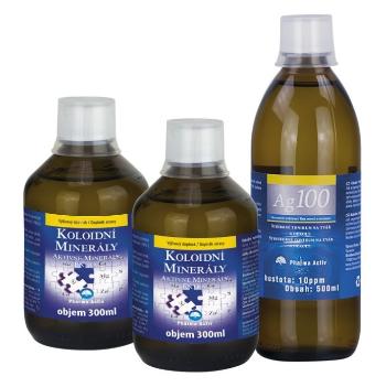 PHARMA ACTIV Koloidné minerály 2x 300 ml + Koloidné striebro 10 ppm 500 ml