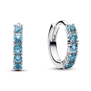 Pandora Strieborné kruhy s modrými kryštálmi Timeless 293849C01
