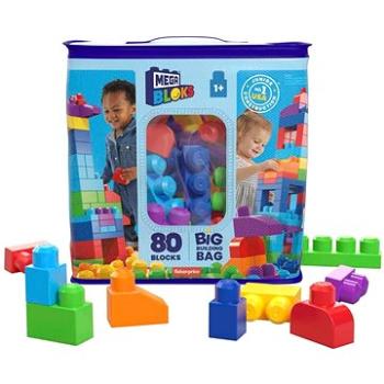 Mega Bloks Veľké vrece kociek – Modré (80) (65541083271)