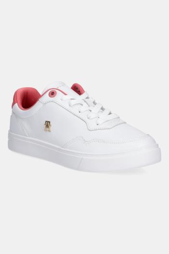 Kožené tenisky Tommy Hilfiger ESSENTIAL ELEVATED COURT SNEAKER biela farba, FW0FW08680