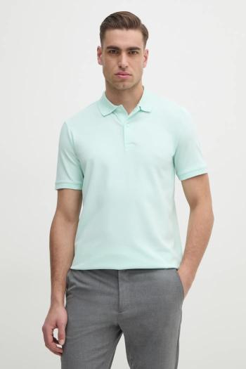 Polo tričko Calvin Klein pánske, tyrkysová farba, jednofarebné, K10K111196