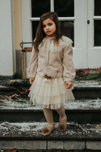 Dievčenská sukňa Donsje Mirre Skirt béžová farba, mini, áčkový strih, 4087700