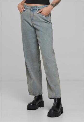 Urban Classics Ladies Mid Waist 90´s Jeans new light blue dirty washed - 31