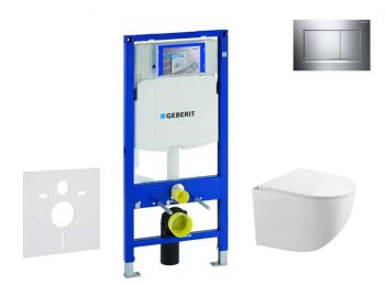GEBERIT - Duofix Set predstenovej inštalácie, klozetu Gaia a dosky softclose, tlačidlo Sigma30, chróm/chróm mat SANI11CA1127