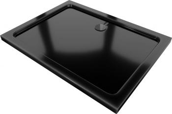MEXEN/S - Flat sprchová vanička obdĺžniková slim 90 x 70, čierna + čierny sifón 40707090B