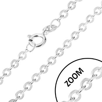 Retiazka s kolmo napájanými očkami zo striebra 925, šírka 1,2 mm, dĺžka 460 mm