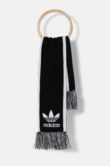 Šál adidas Originals čierna farba, vzorovaný, IY4105