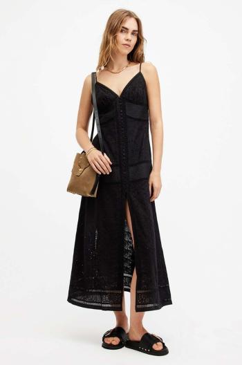Šaty AllSaints DAHLIA EMB DRESS biela farba, maxi, rovný strih, W083DA