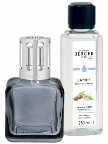 Maison Berger Paris Darčeková sada katalytická lampa Glacon šedá + náplň Pure White Tea 250 ml