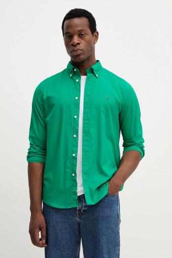 Bavlnená košeľa Tommy Hilfiger ružová farba, regular, s golierom button-down, MW0MW37550