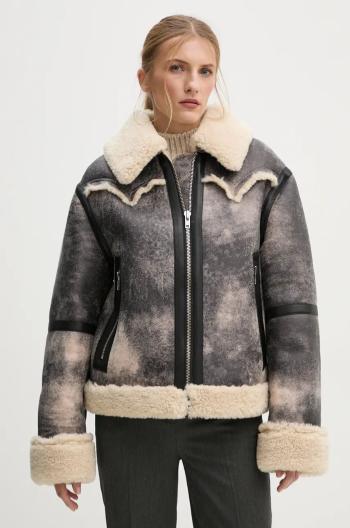 Bunda Stand Studio Lessie Jacket dámska, šedá farba, prechodná, oversize, 61957-9073
